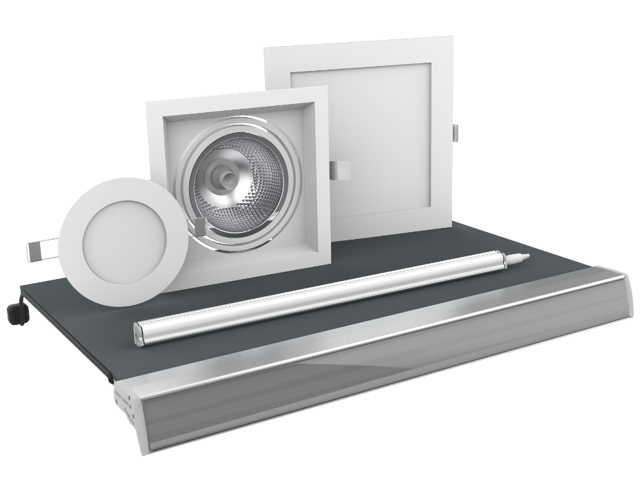 Corredor iluminado com luminária de calha NexLed